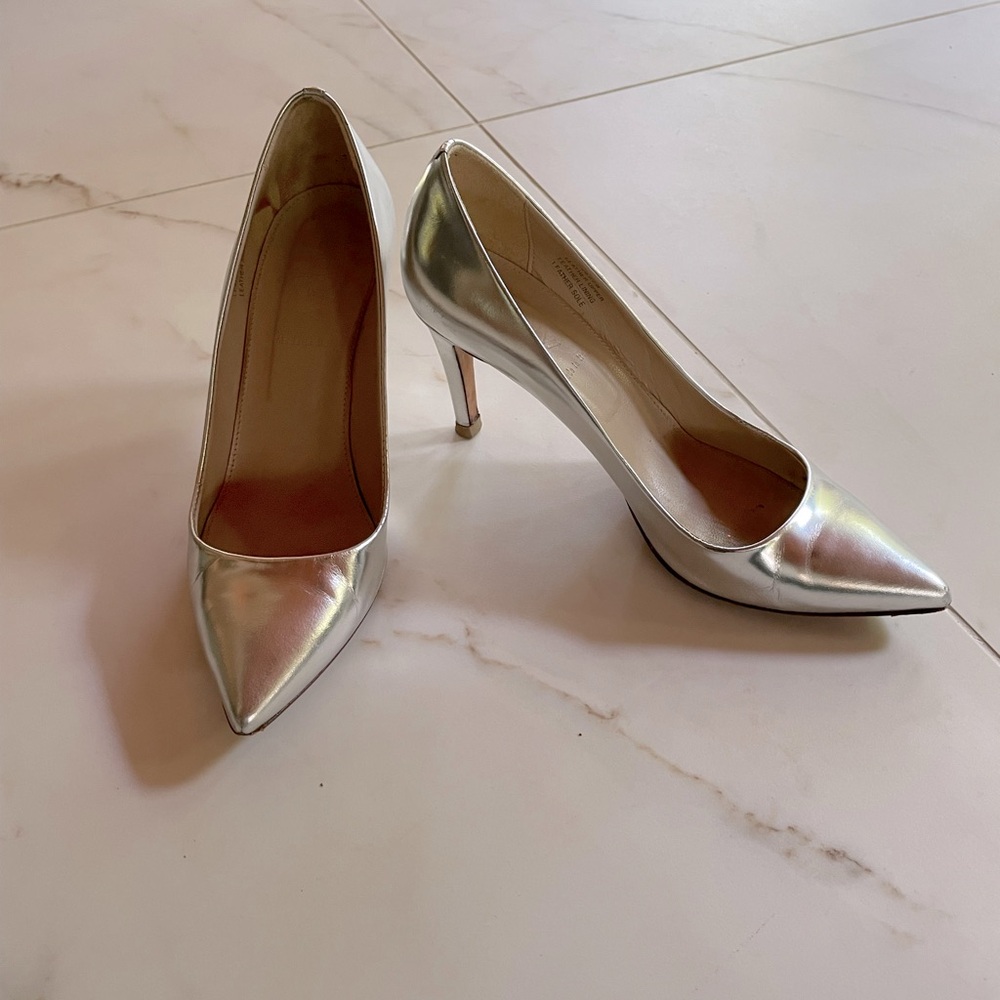 J Crew silver heels